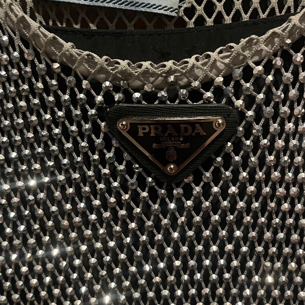 Prada Crystal Rhinestone Embellished Mesh Dress - Picture 9 of 13